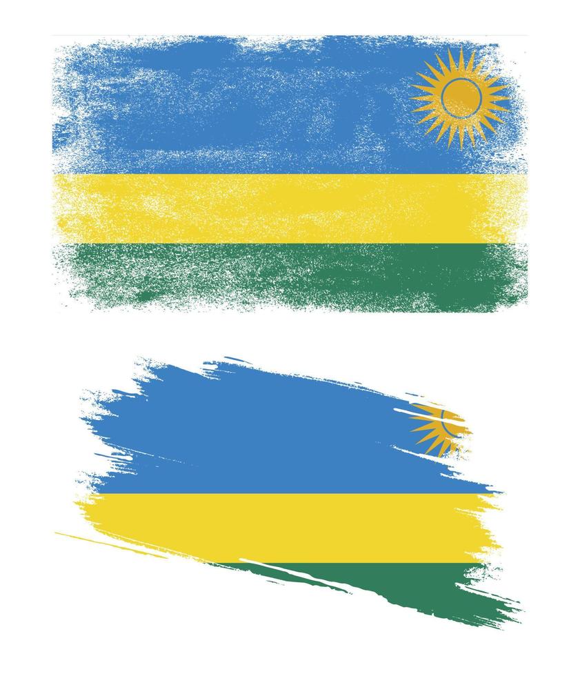 Rwanda flag with grunge texture vector