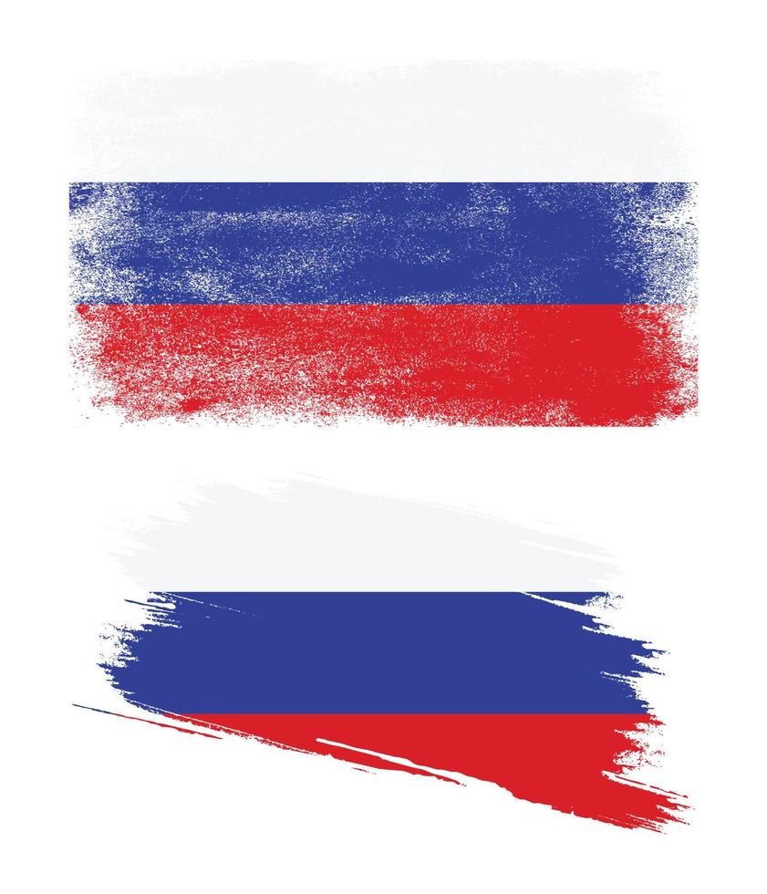 Russia flag with grunge texture vector