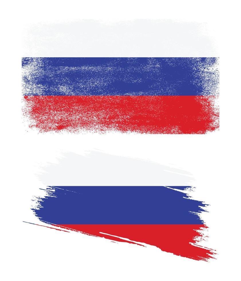 bandera de rusia con textura grunge vector