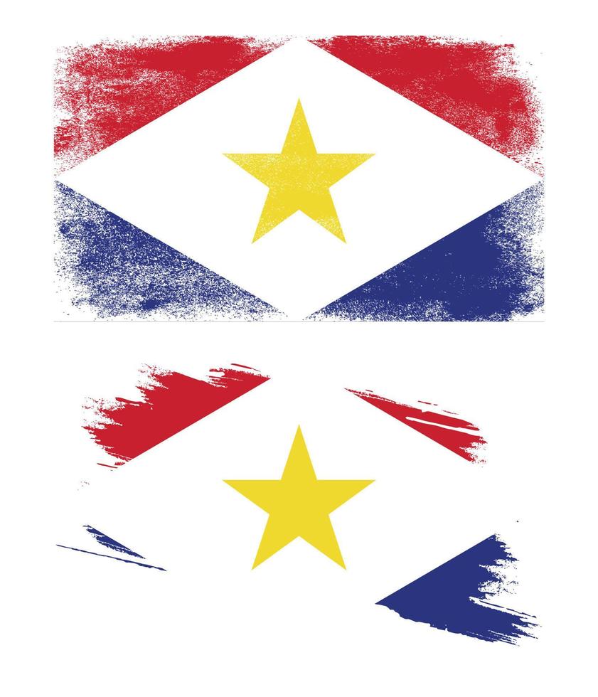 Saba flag with grunge texture vector