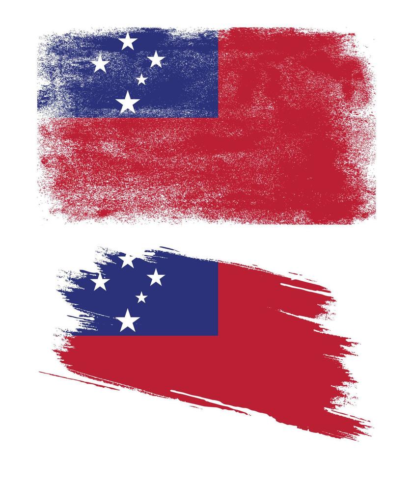 bandera de samoa con textura grunge vector