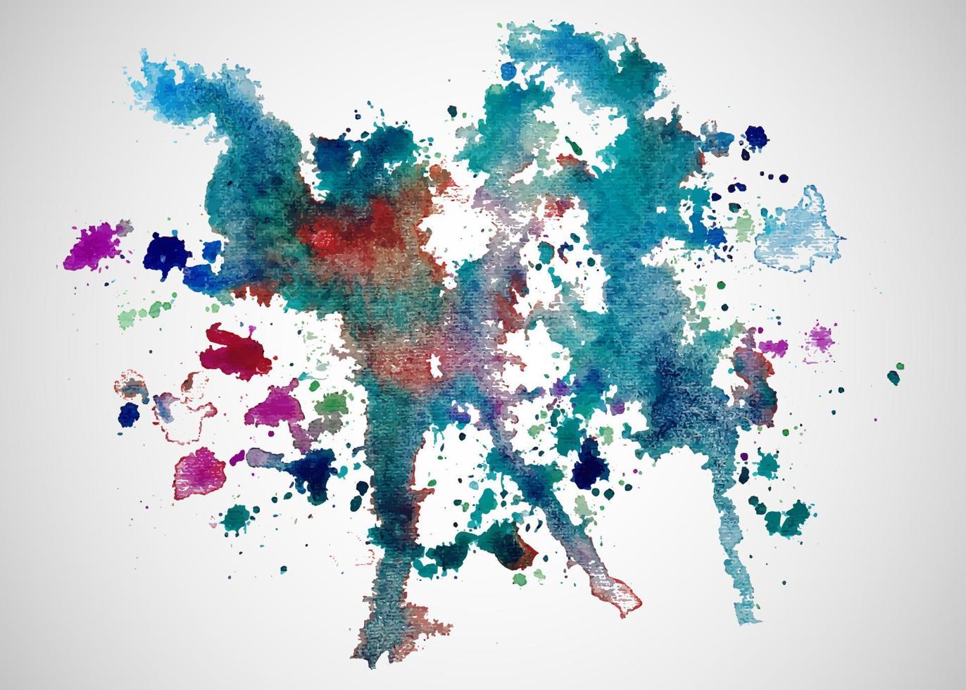 colorful Isolated watercolor splatter stain, Hand drew watercolor splash vector, Multicolored watercolor splash vector