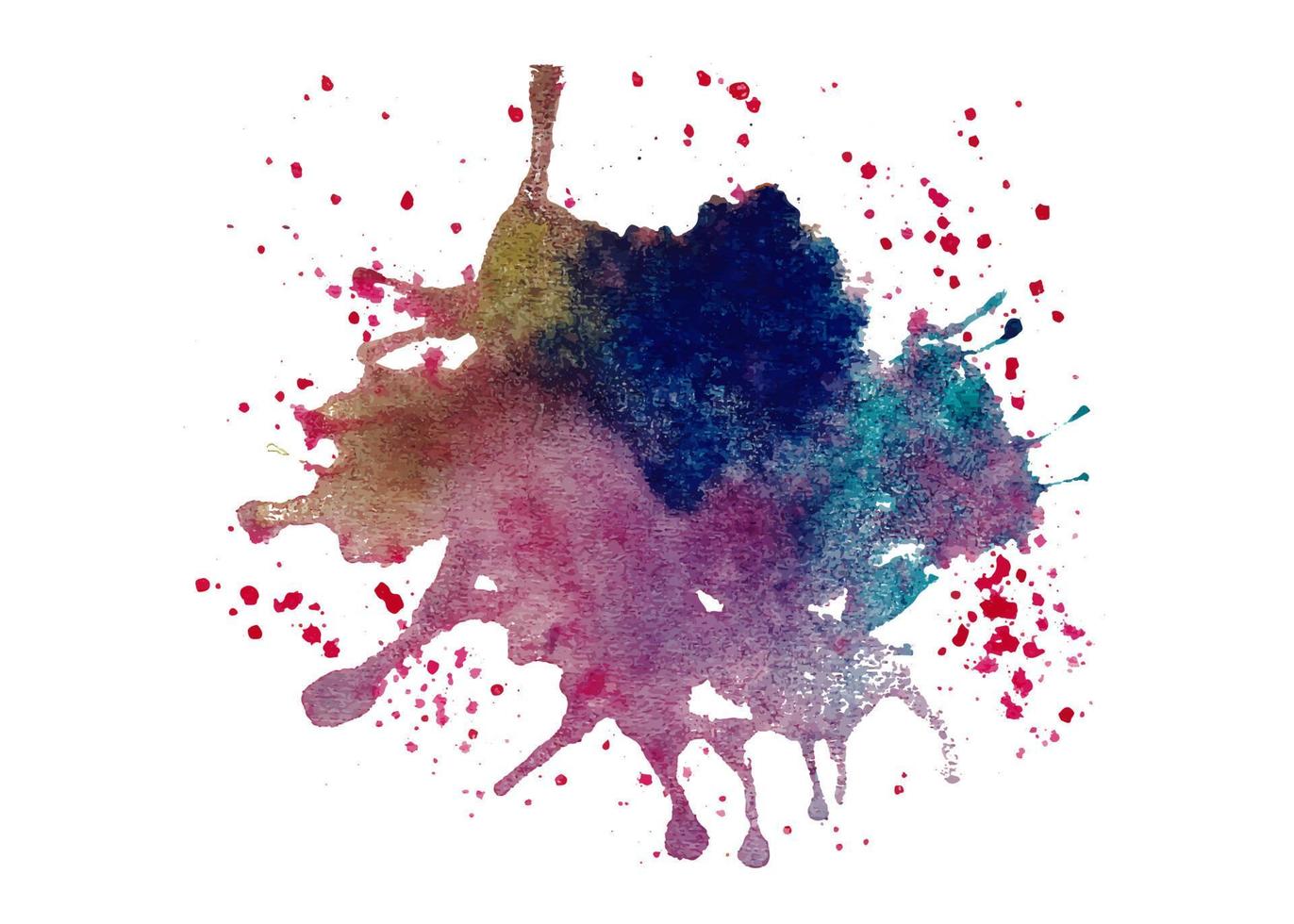 colorful Isolated watercolor splatter stain, Hand drew watercolor splash vector, Multicolored watercolor splash vector