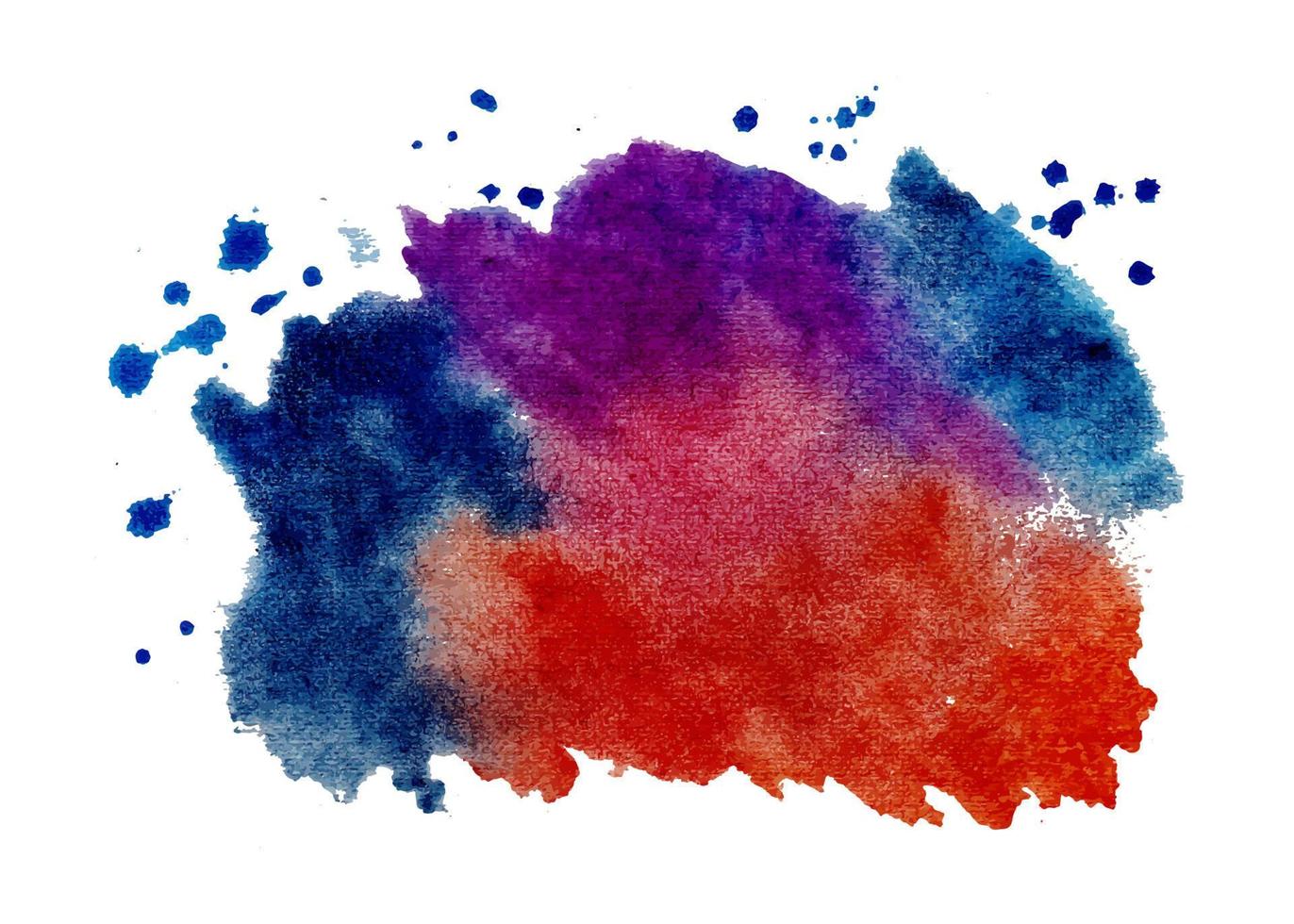 colorful Isolated watercolor splatter stain, Hand drew watercolor splash vector, Multicolored watercolor splash vector