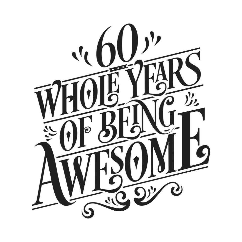 error tipográfico de celebración de cumpleaños de 60 años y aniversario de 60 años vector