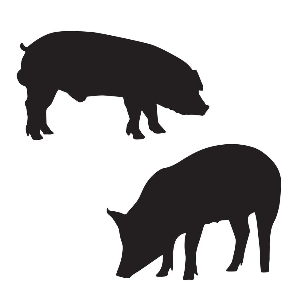 pig silhouette art vector