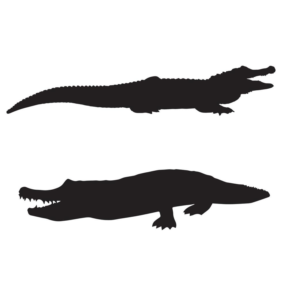 Crocodile silhouette art vector