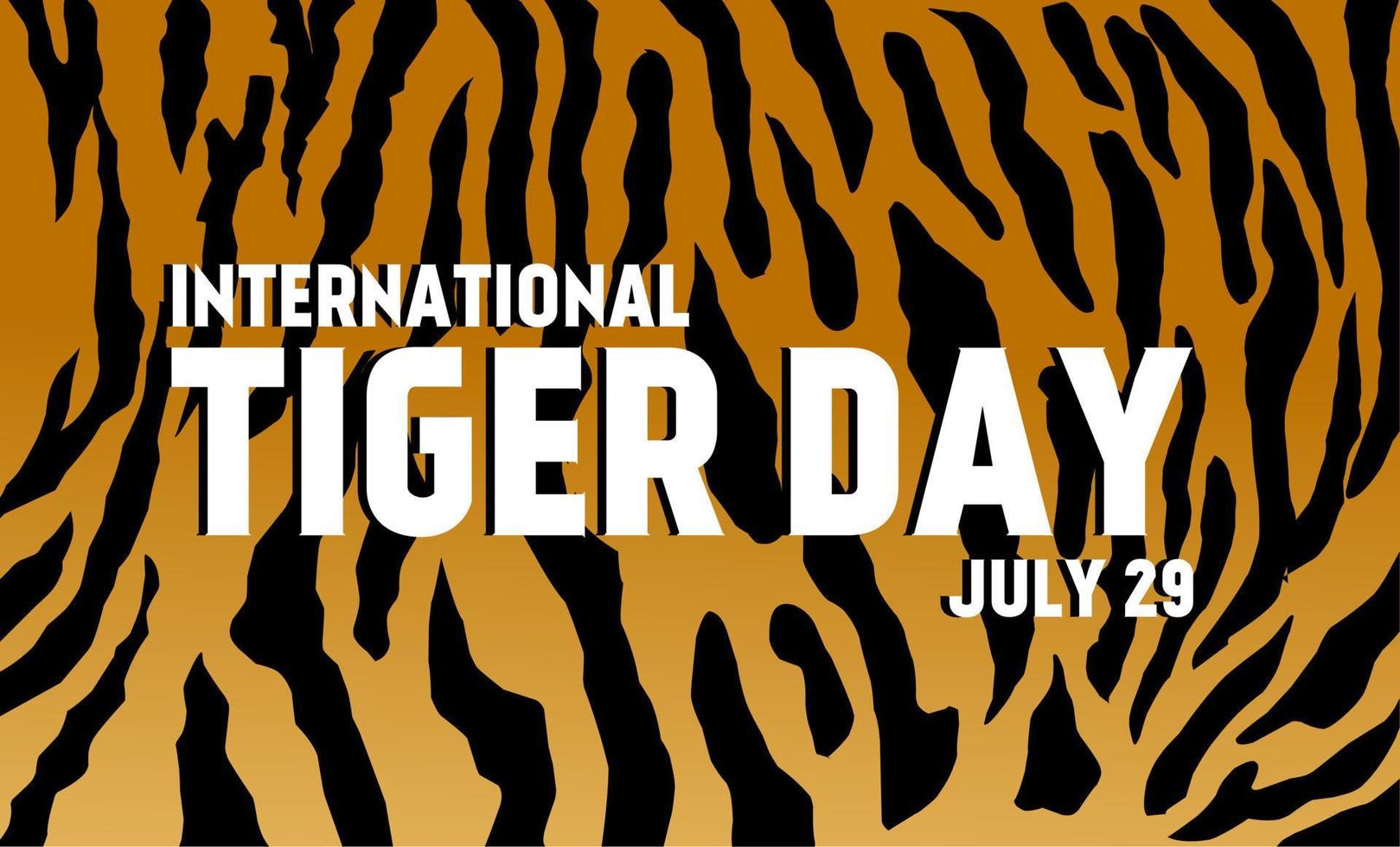 illustration of saying international tiger day with tiger skin pattern. Vector illustration