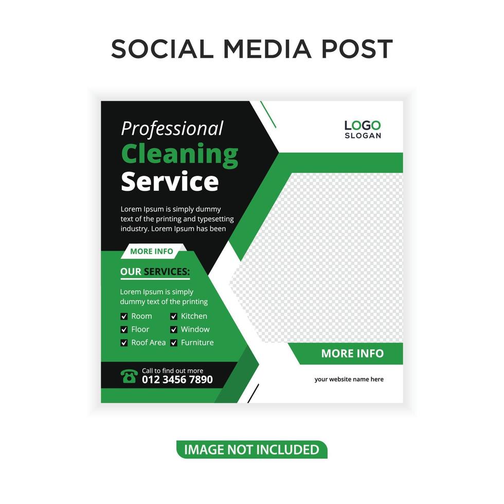 Cleaning services social media post vector