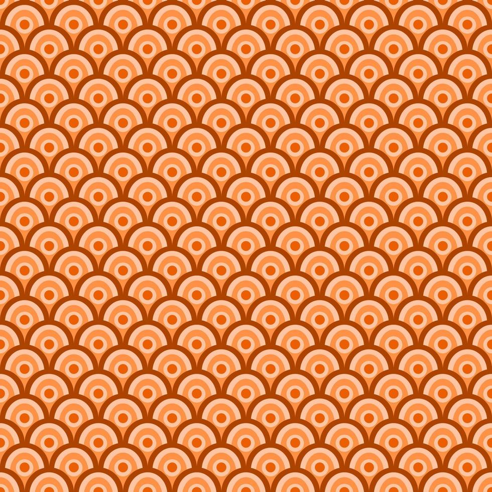 Simple geometric seamless pattern background in Japanese style with orange color tone. vector