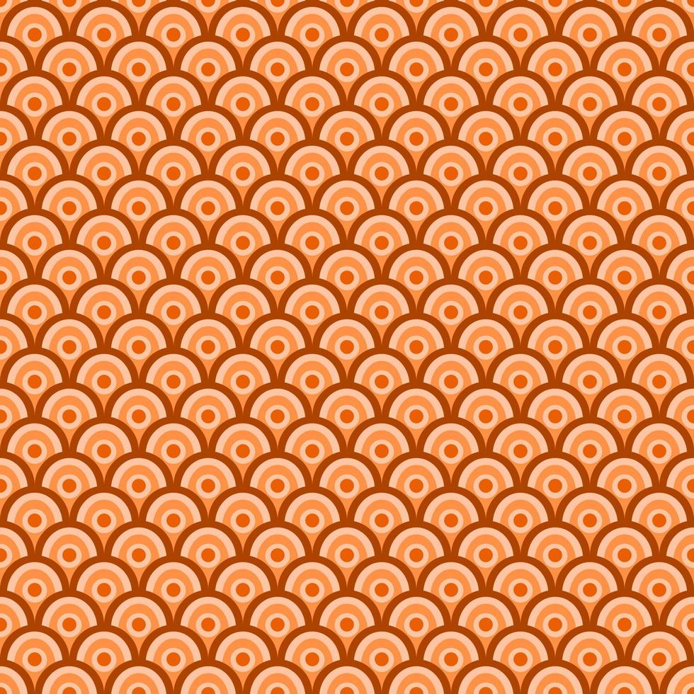 Simple geometric seamless pattern background in Japanese style with orange color tone. vector