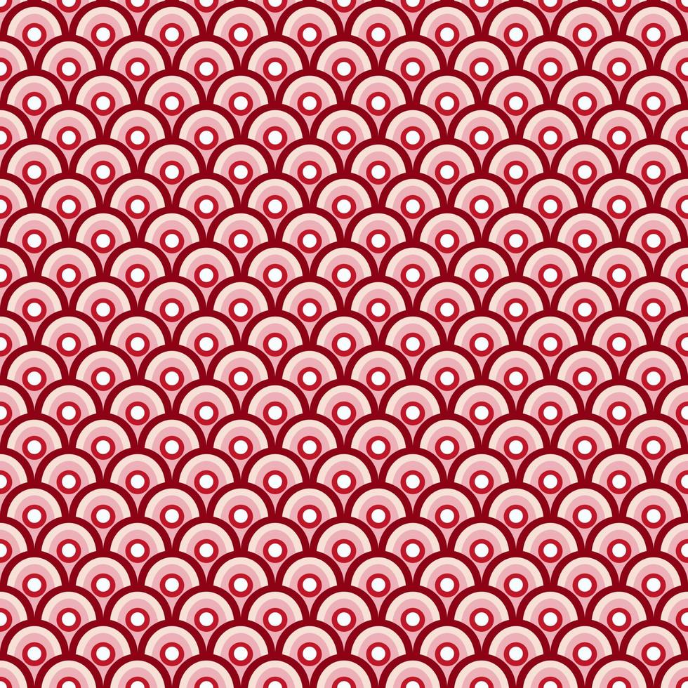 fondo geométrico simple de patrones sin fisuras en estilo japonés con tono de color rojo. vector