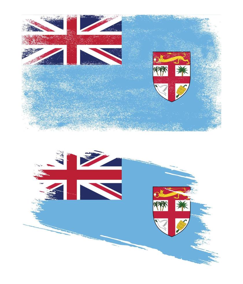 bandera fiyi en estilo grunge vector