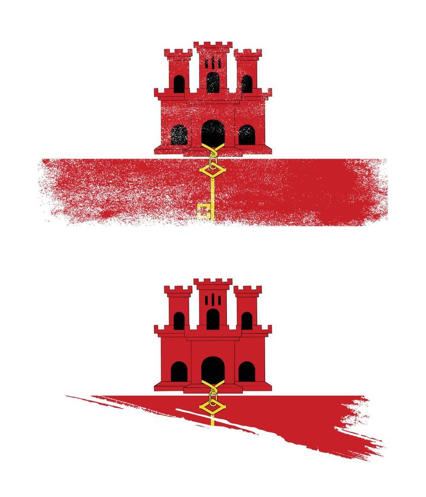Gibraltar flag in grunge style vector