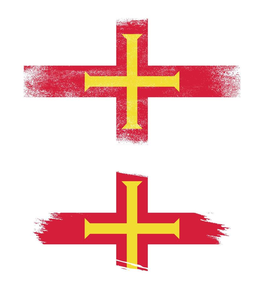 bandera de guernsey en estilo grunge vector