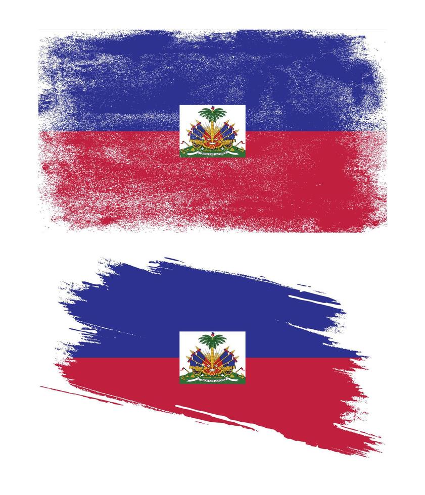 Haiti flag in grunge style vector