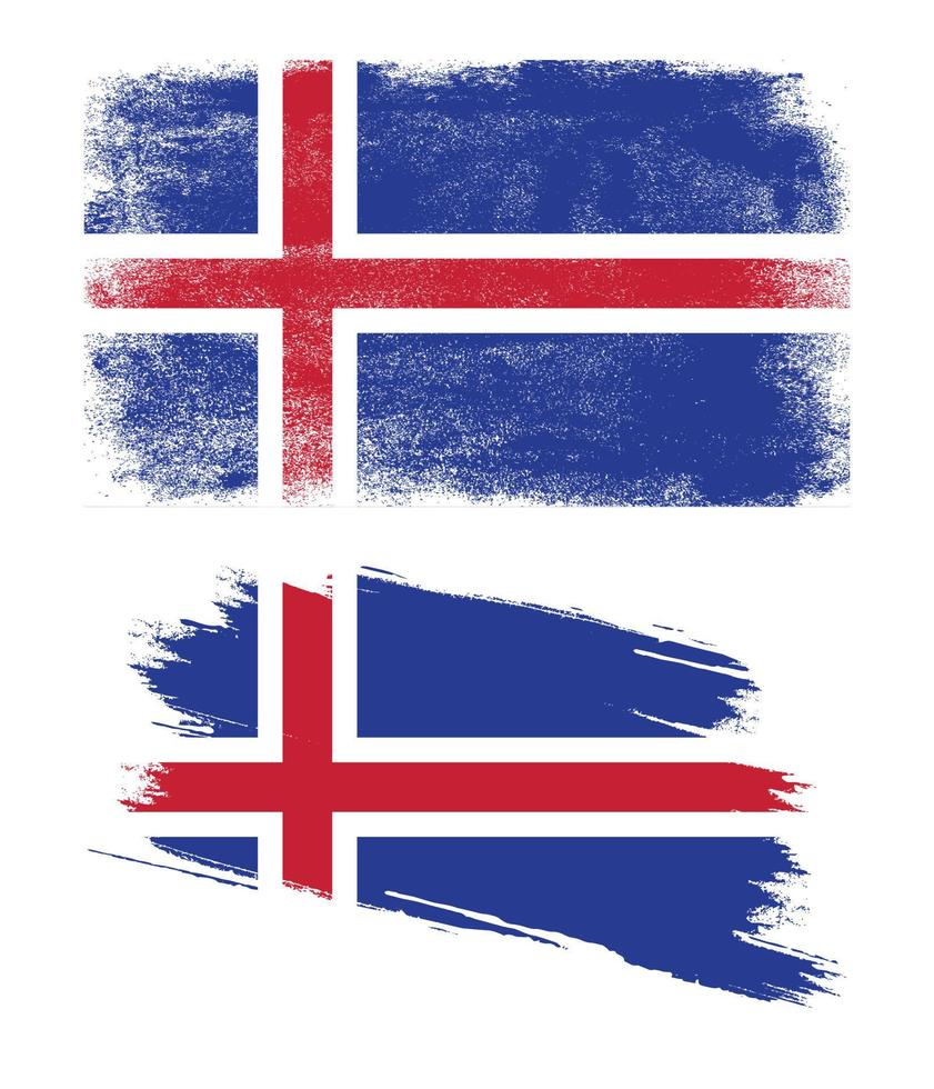 bandera de islandia en estilo grunge vector