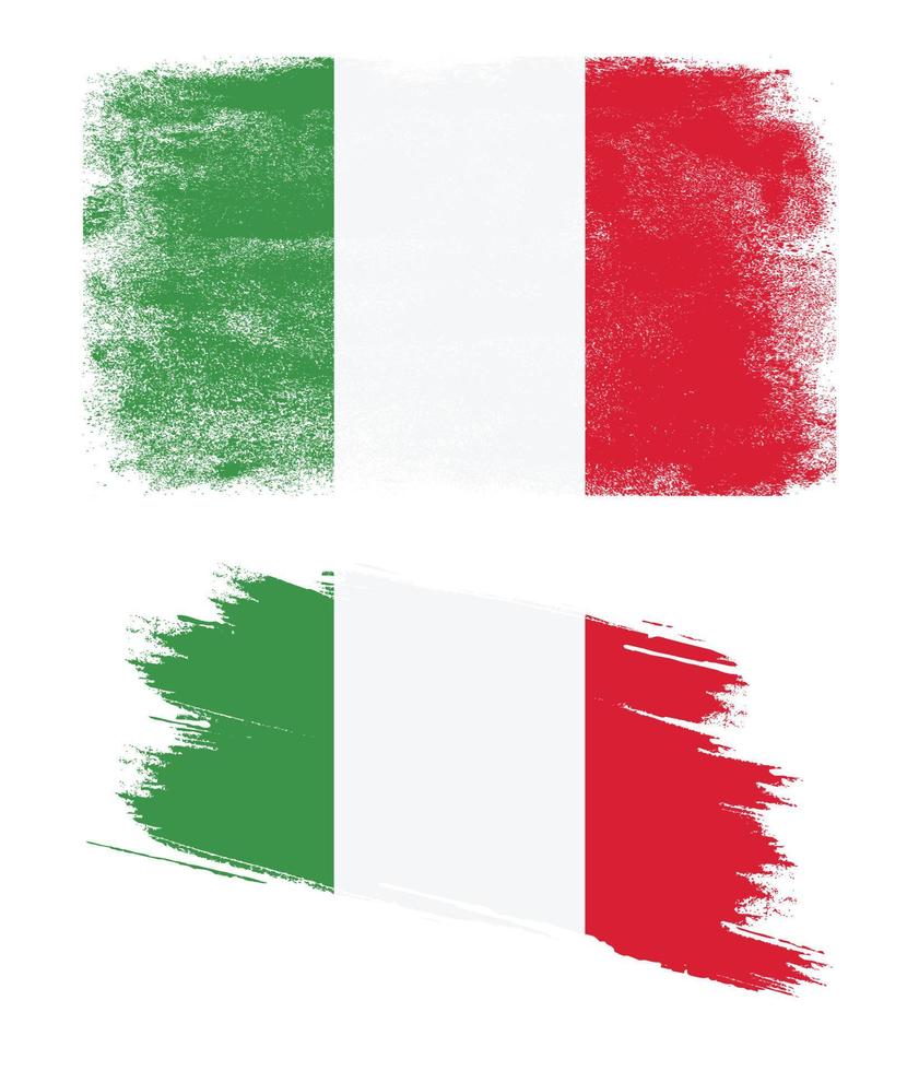 Italy flag in grunge style vector
