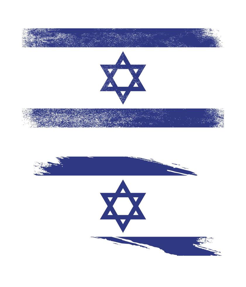 Israel flag in grunge style vector