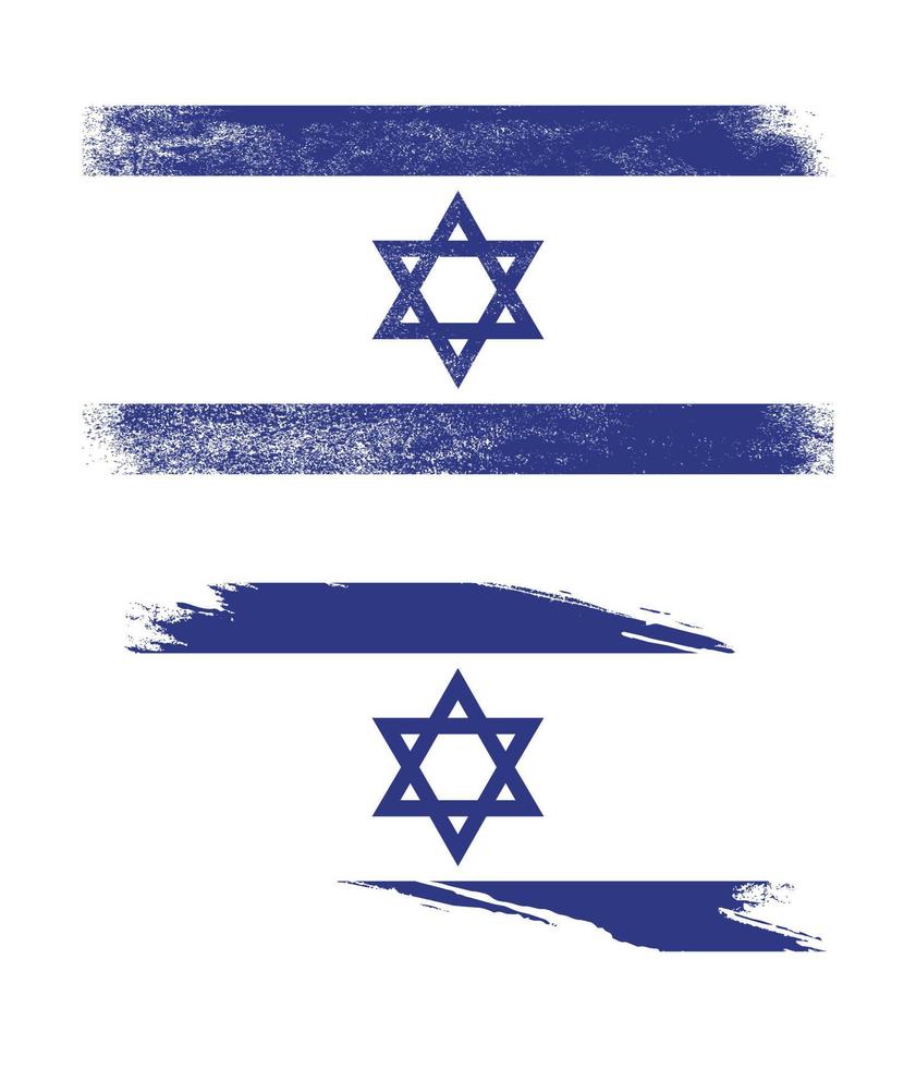 bandera de israel en estilo grunge vector