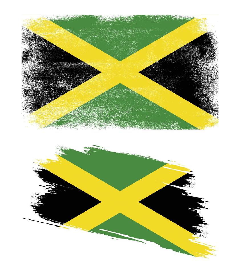 Jamaica flag in grunge style vector