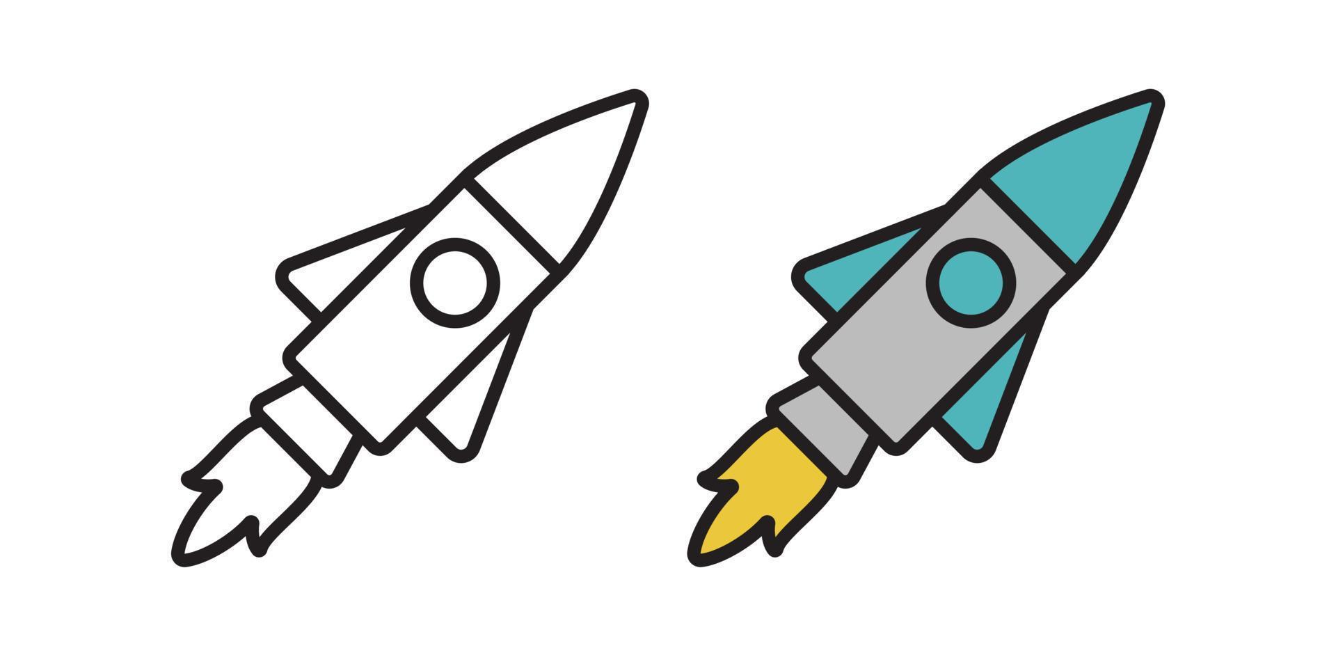 Rocket icon. Vector illustration of a rocket taking off. The start character. Illustration template.