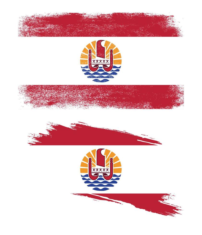 bandera de polinesia francesa en estilo grunge vector