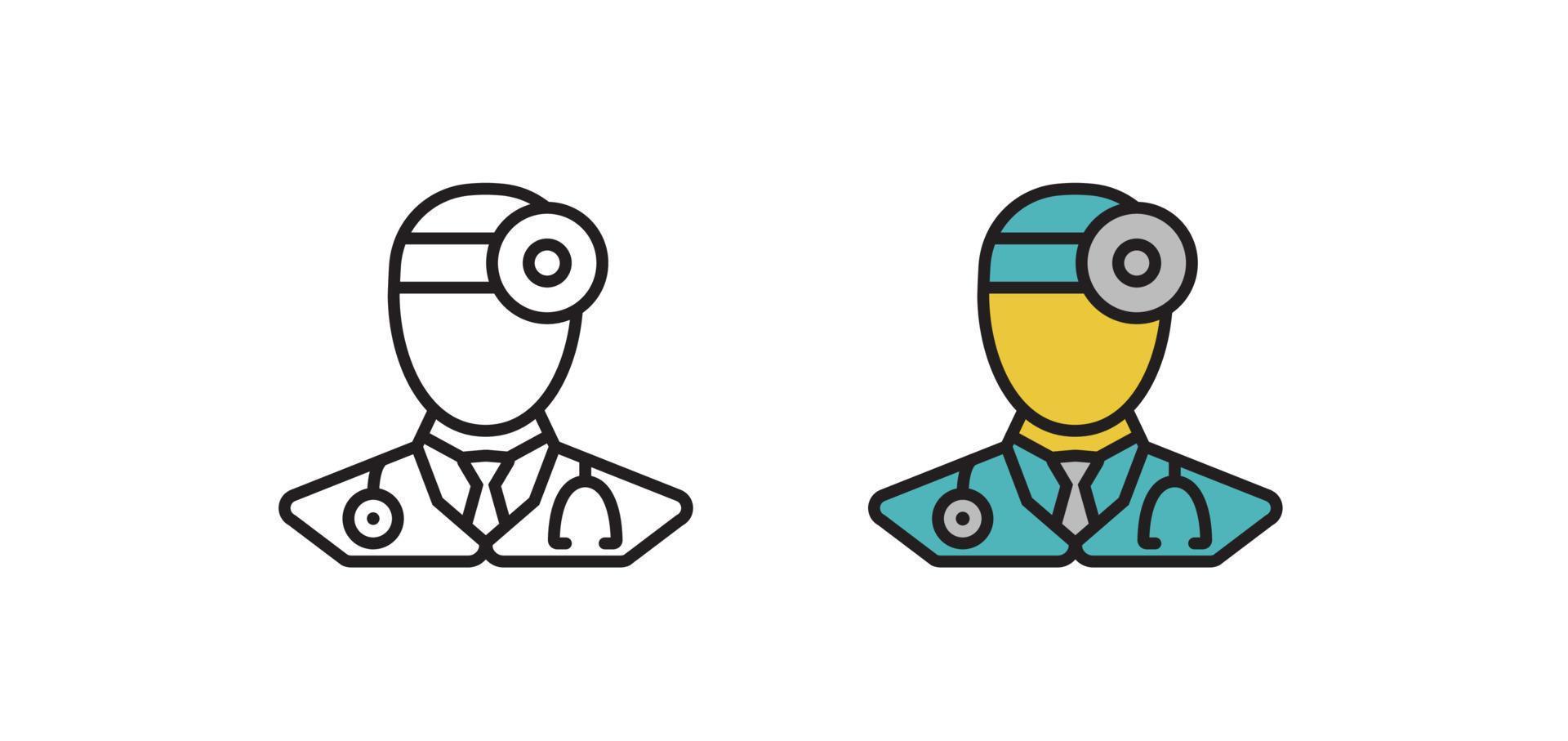 Doctor icon in modern flat style. Vector linear symbol.