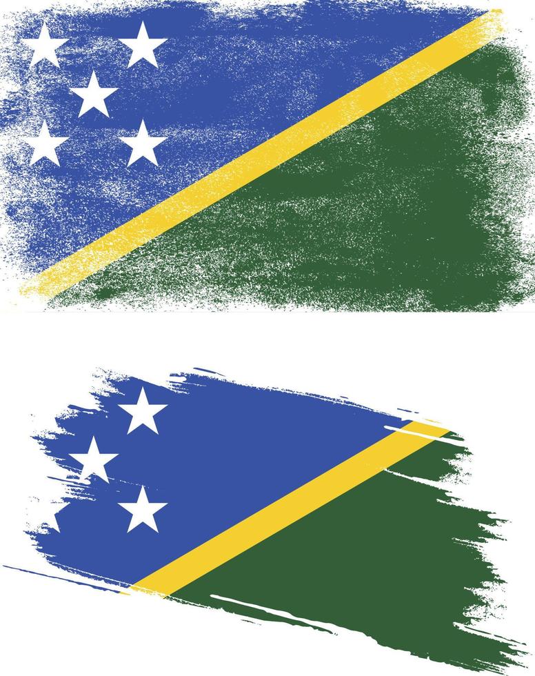 Solomon Islands  flag in grunge style vector