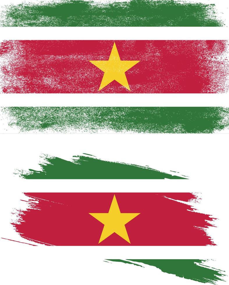 Suriname flag in grunge style vector