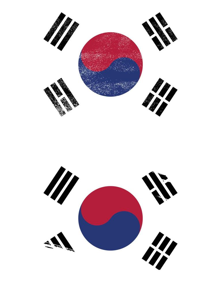 South Korea flag in grunge style vector