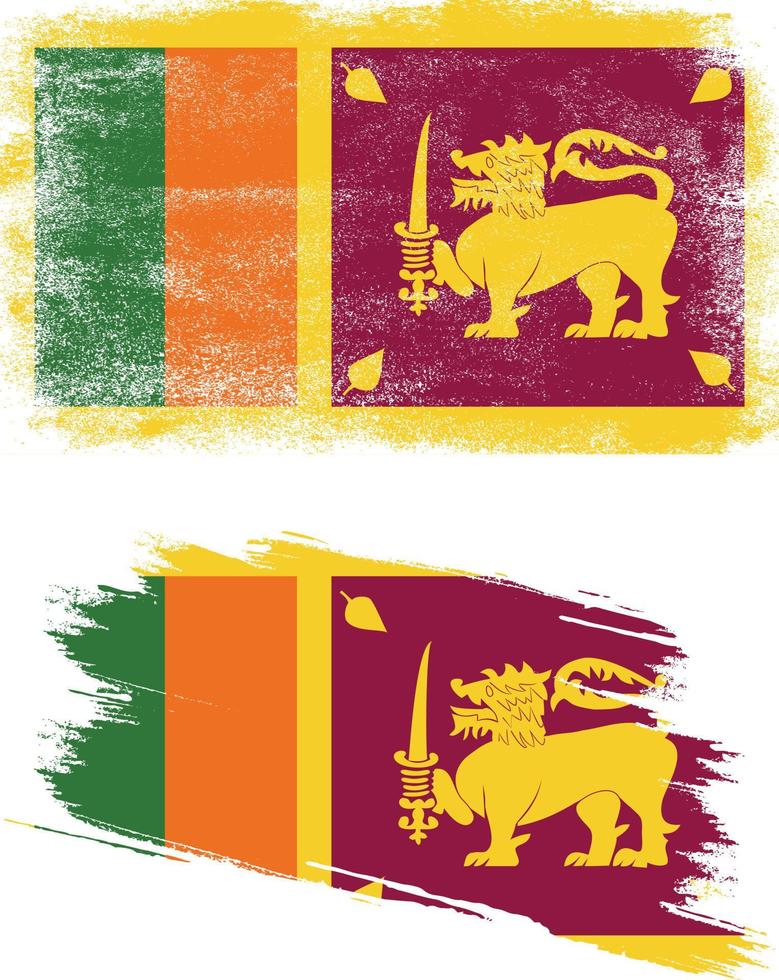 bandera de sri lanka en estilo grunge vector