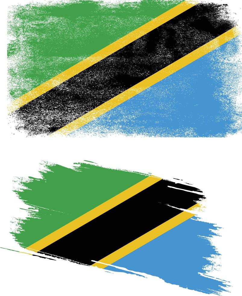 bandera de tanzania en estilo grunge vector