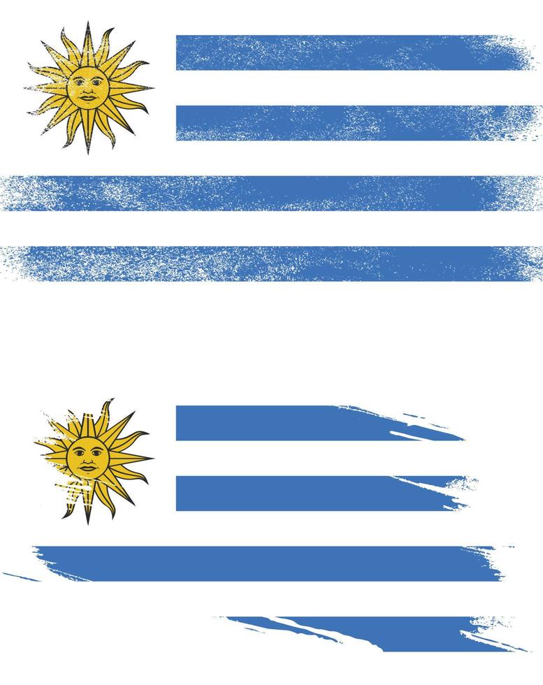 Uruguay flag in grunge style vector
