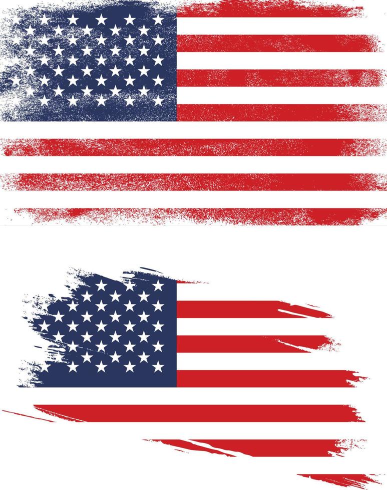 United States of America flag in grunge style vector