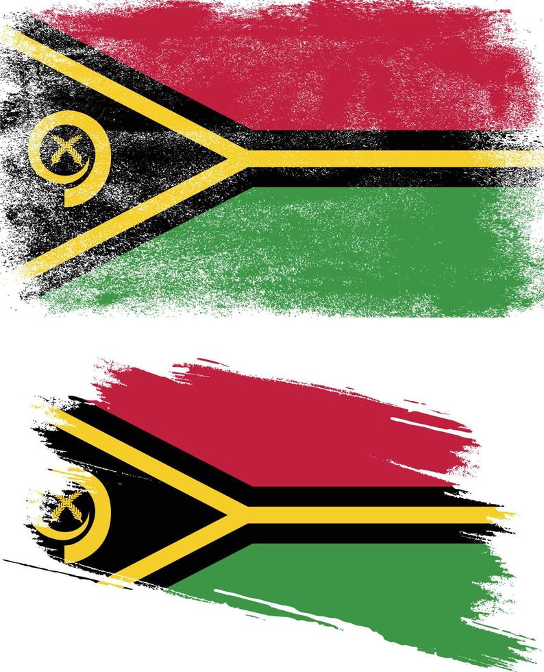 Vanuatu flag in grunge style vector