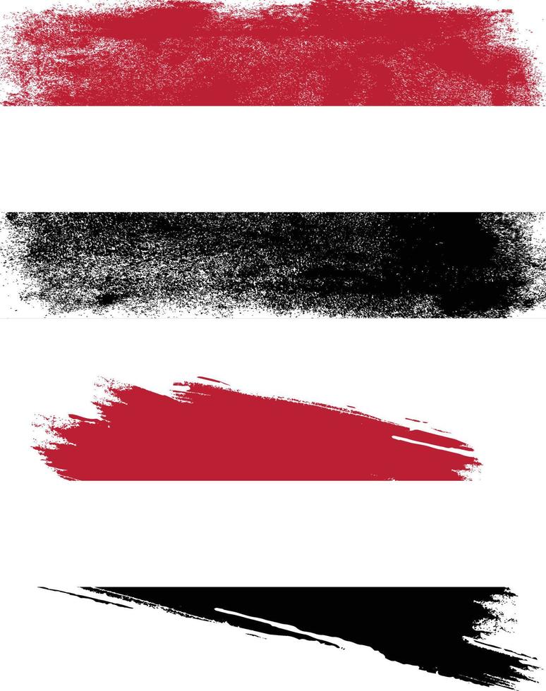 Yemen flag in grunge style vector