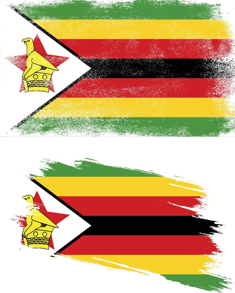 bandera de zimbabue en estilo grunge vector