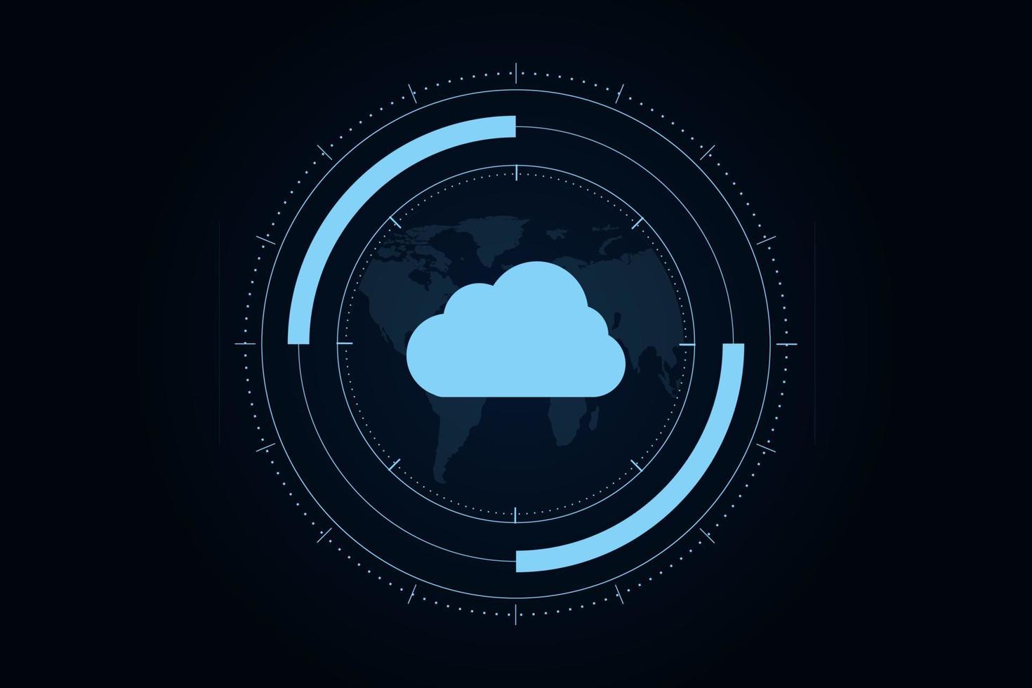 Modern cloud technology futuristic, online storage, work from home vector