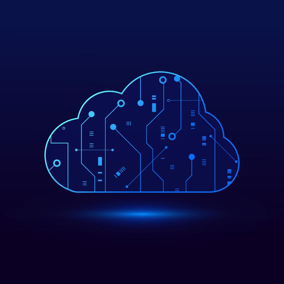 Modern cloud technology futuristic, online storage, work from home vector