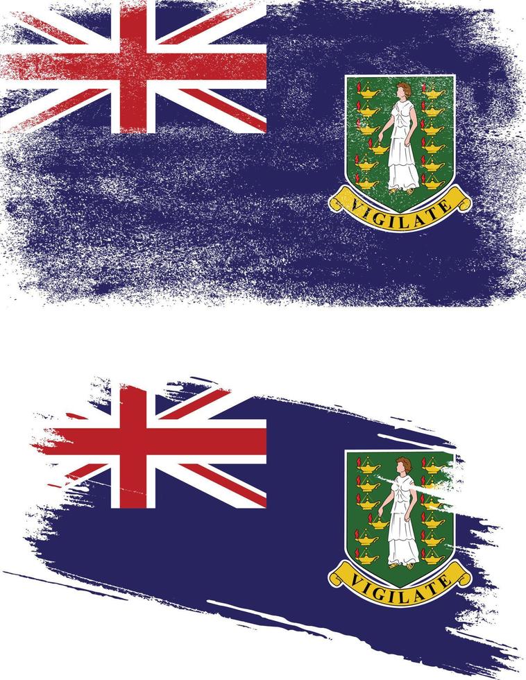 virgin islands uk flag in grunge style vector