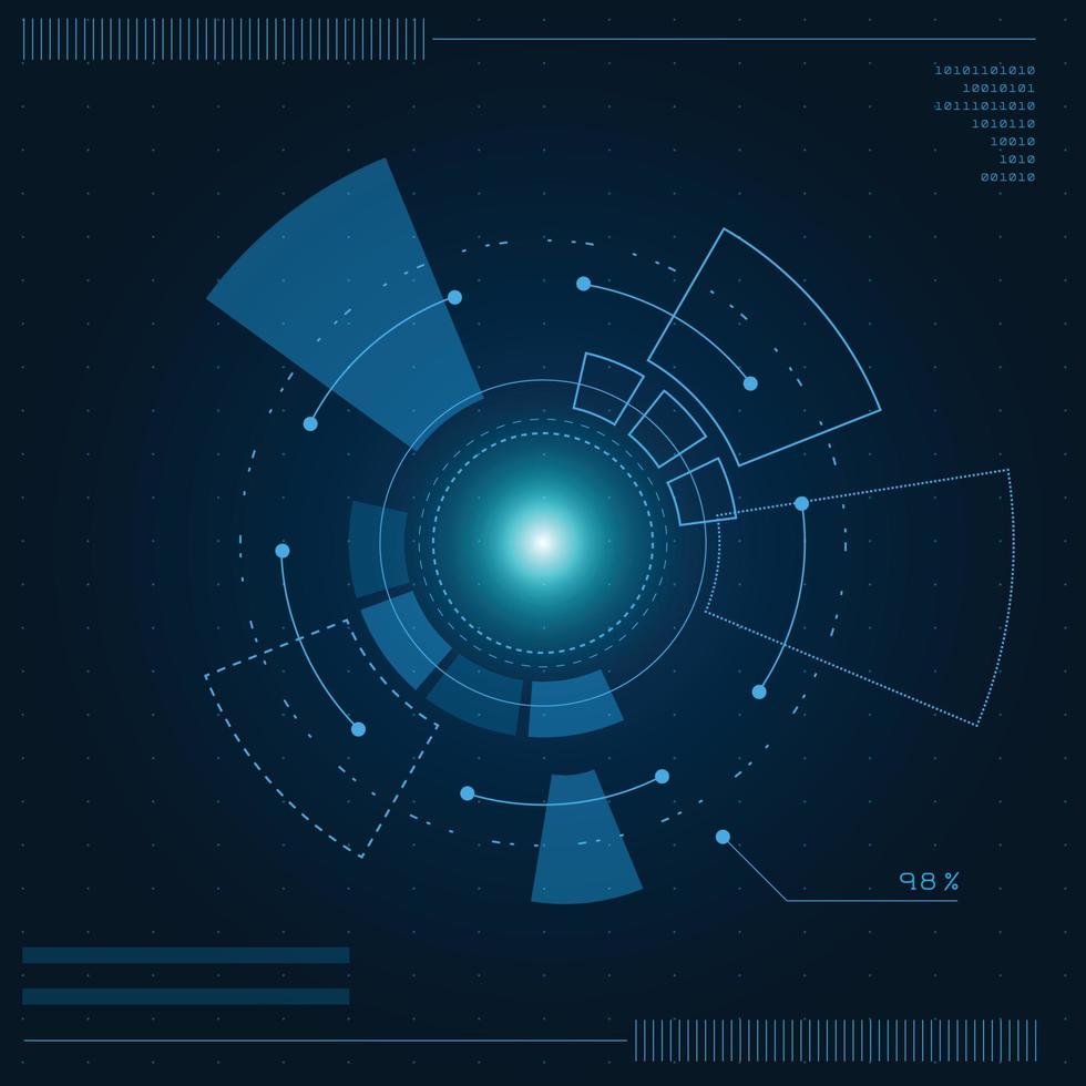 plantilla abstracta de tecnología futurista, interfaces de usuario virtuales innovadoras, hud, vector de fondo de velocidad de flecha