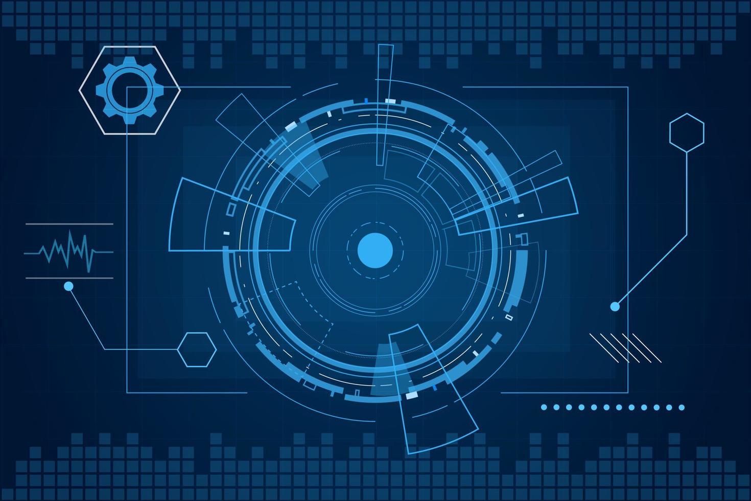 plantilla abstracta de tecnología futurista, interfaces de usuario virtuales innovadoras, hud, vector de fondo de velocidad de flecha