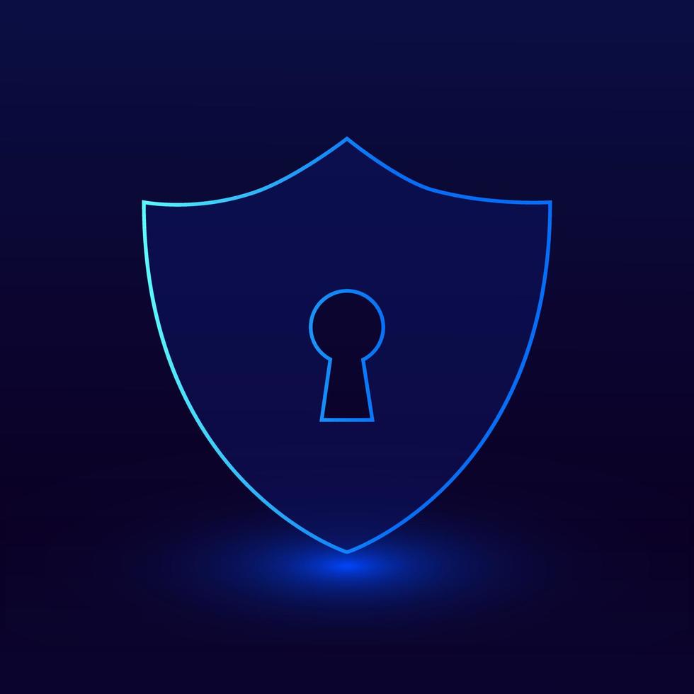 Cyber security technology concept , Shield With Keyhole icon  , personal data , vector