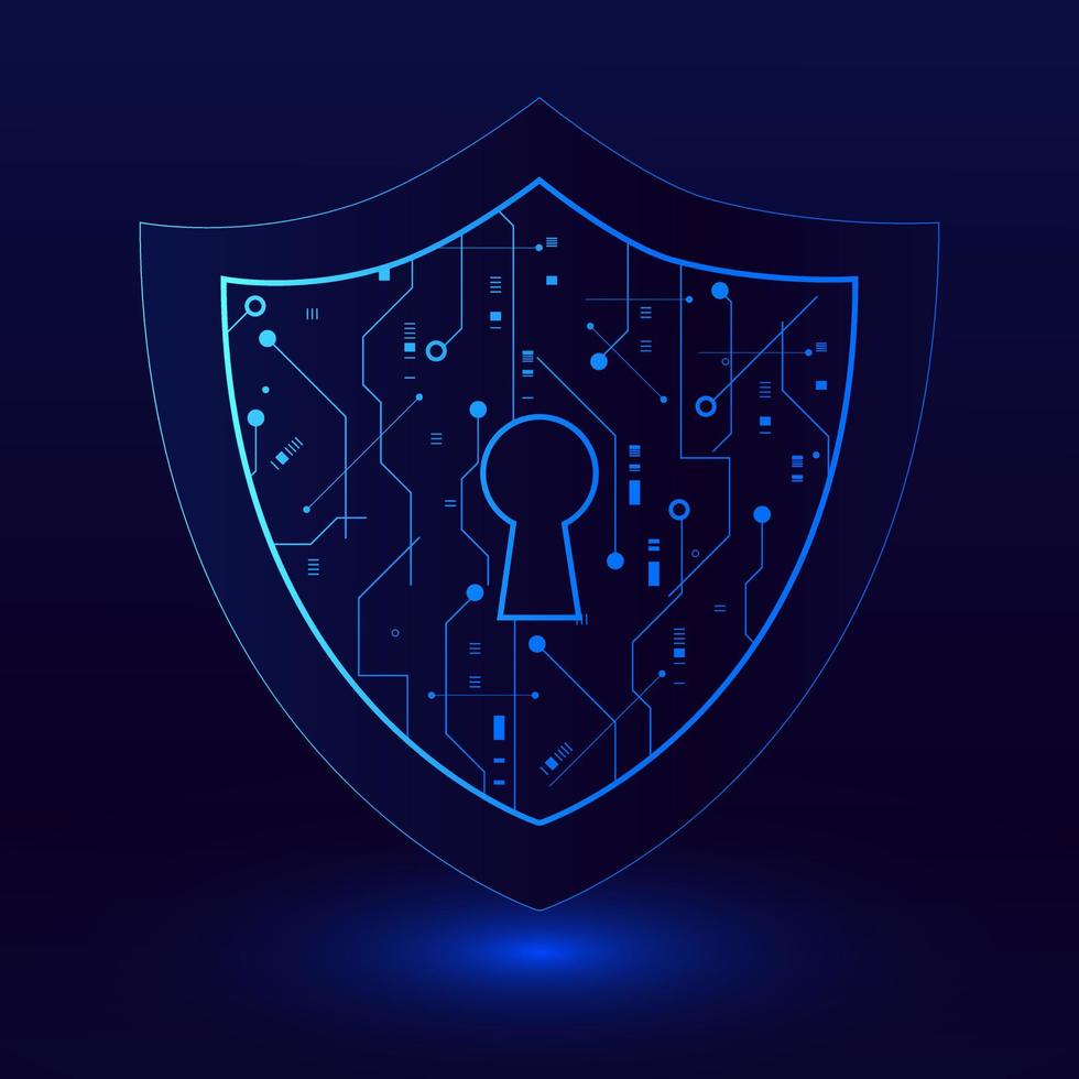 Cyber security technology concept , Shield With Keyhole icon  , personal data , vector