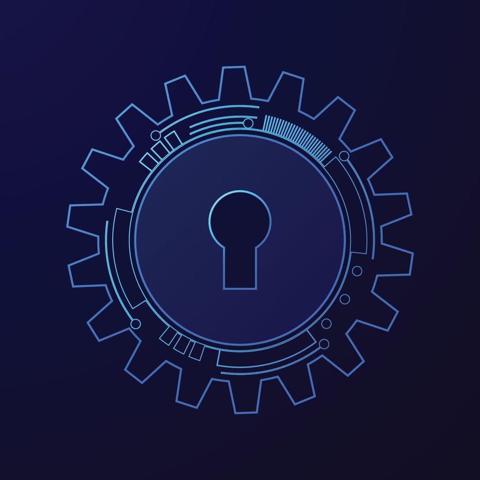 Cyber security technology concept , Shield With Keyhole icon  , personal data , vector