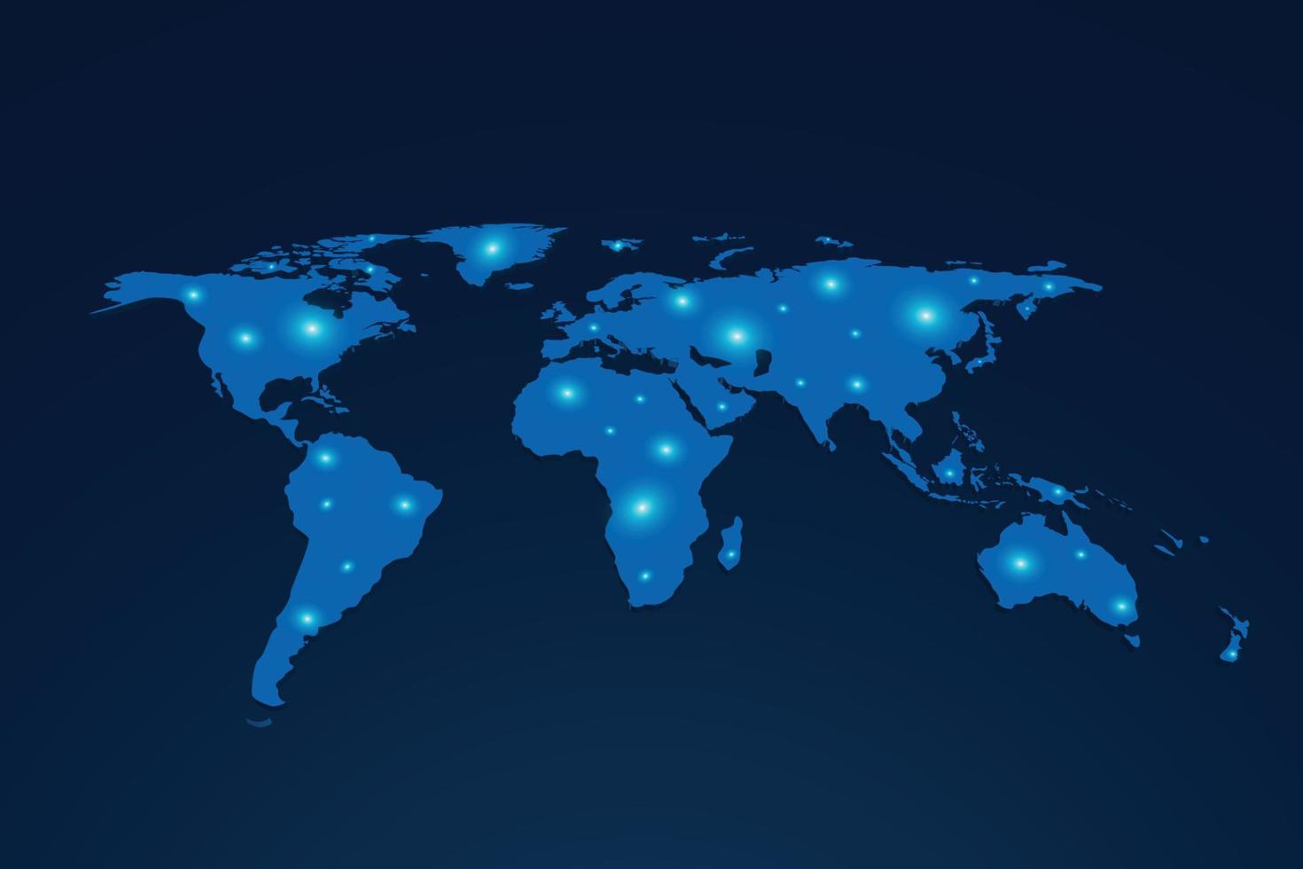 mapa de conexión de red global. concepto de red social. negocio. mapa del mundo internet.3d, trabajo desde casa vector