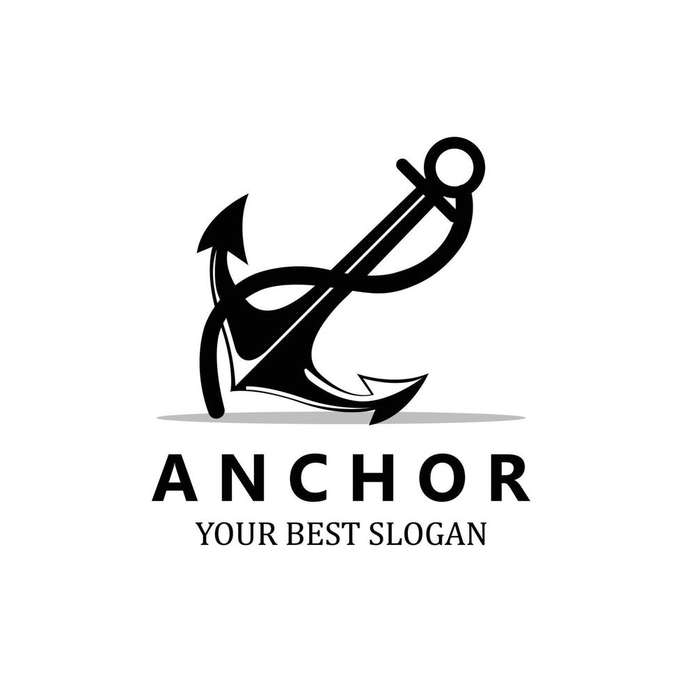 ship anchor logo icon vector, port, retro design illustration vector