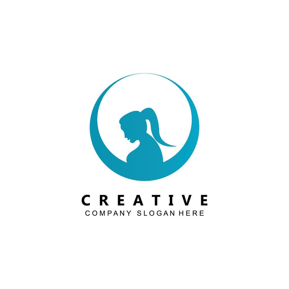 pregnant mother logo vector symbol