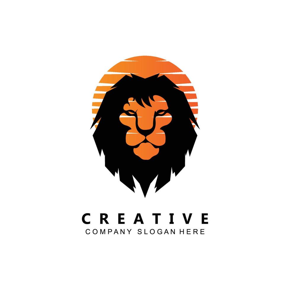 king lion logo symbol vector